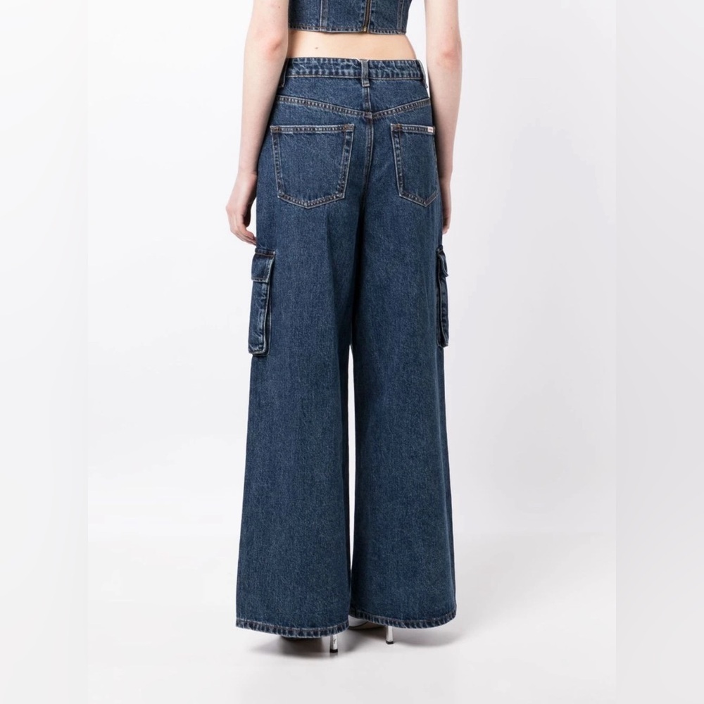 Self portrait cargo jeans wide leg